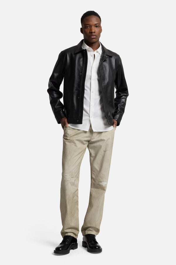 Long Sleeve Poplin Shirt in White