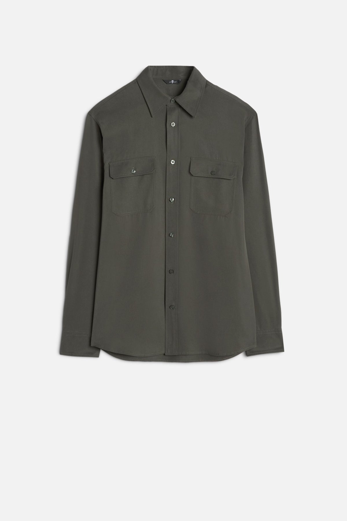 Fluid Military Shirt in Forest Green | 7 For All Mankind Fluid Military Shirt in Forest Green | 7 For All Mankind