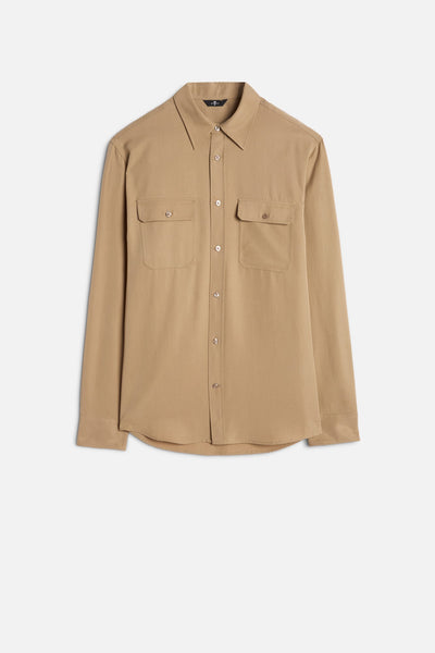 Fluid Military Shirt in Taupe