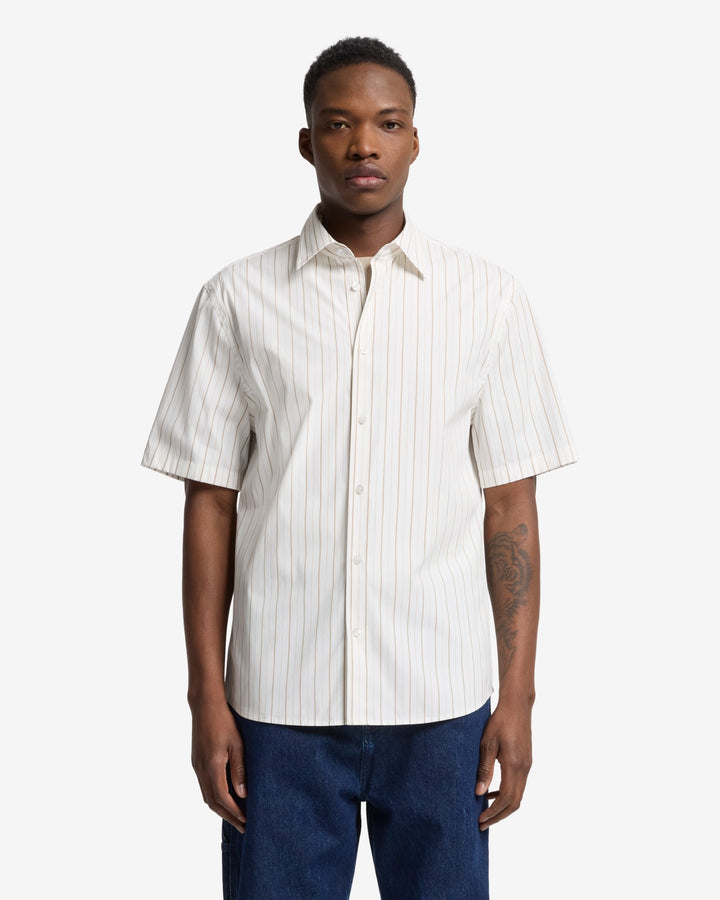 現行✨️Striped Linen Short-Sleeve Shirt 14 Gitman Vintage - Blue Stripe Linen Short-Sleeve Shirt