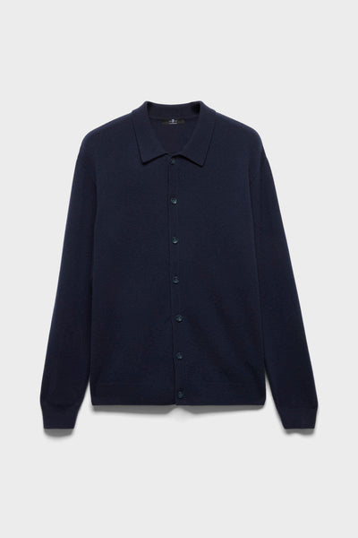 BUTTON POLO in Cashmere Midnight