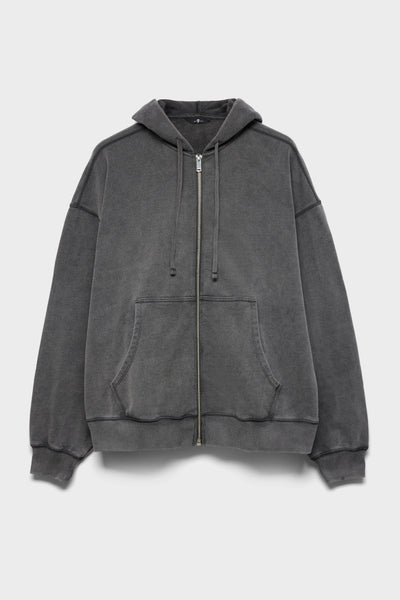 ZIP HOODIE in Black