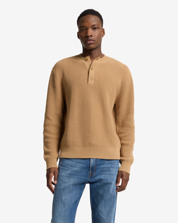 Henley Sweater in Beige
