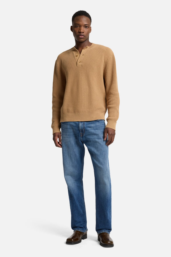 Henley Sweater in Beige