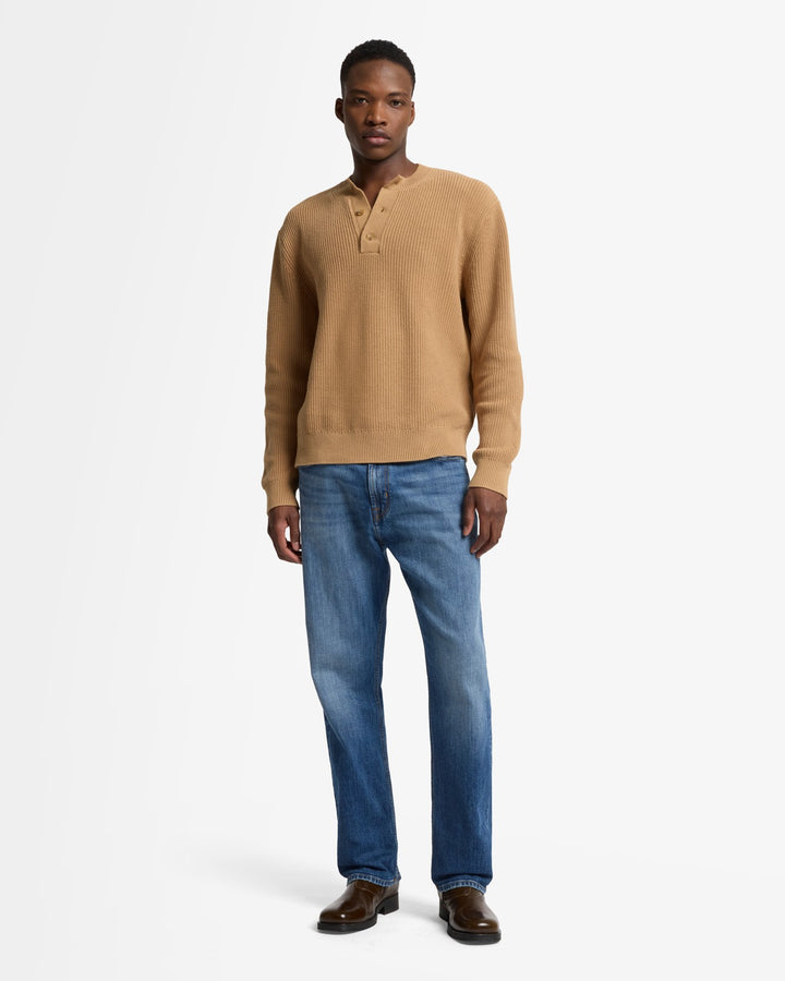 Henley Sweater in Beige