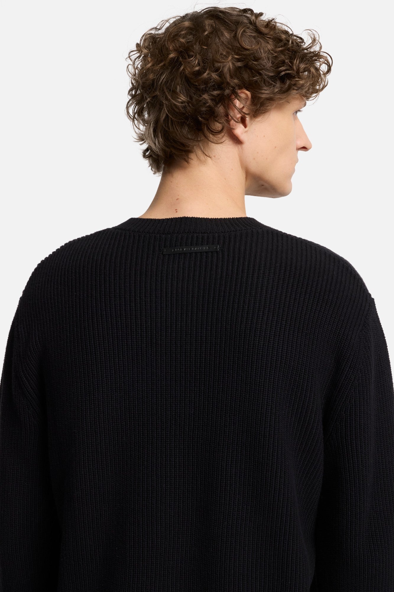 Henley Sweater in Black | 7 For All Mankind