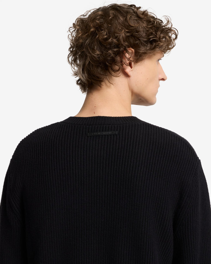 Henley Sweater in Black | 7 For All Mankind