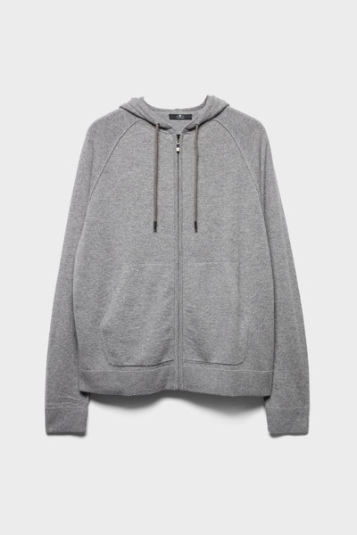 ZIP HOODIE SWEATER in Cashmere Slate