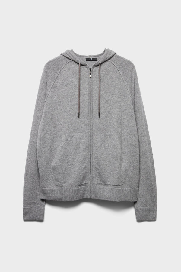 ZIP HOODIE SWEATER in Cashmere
