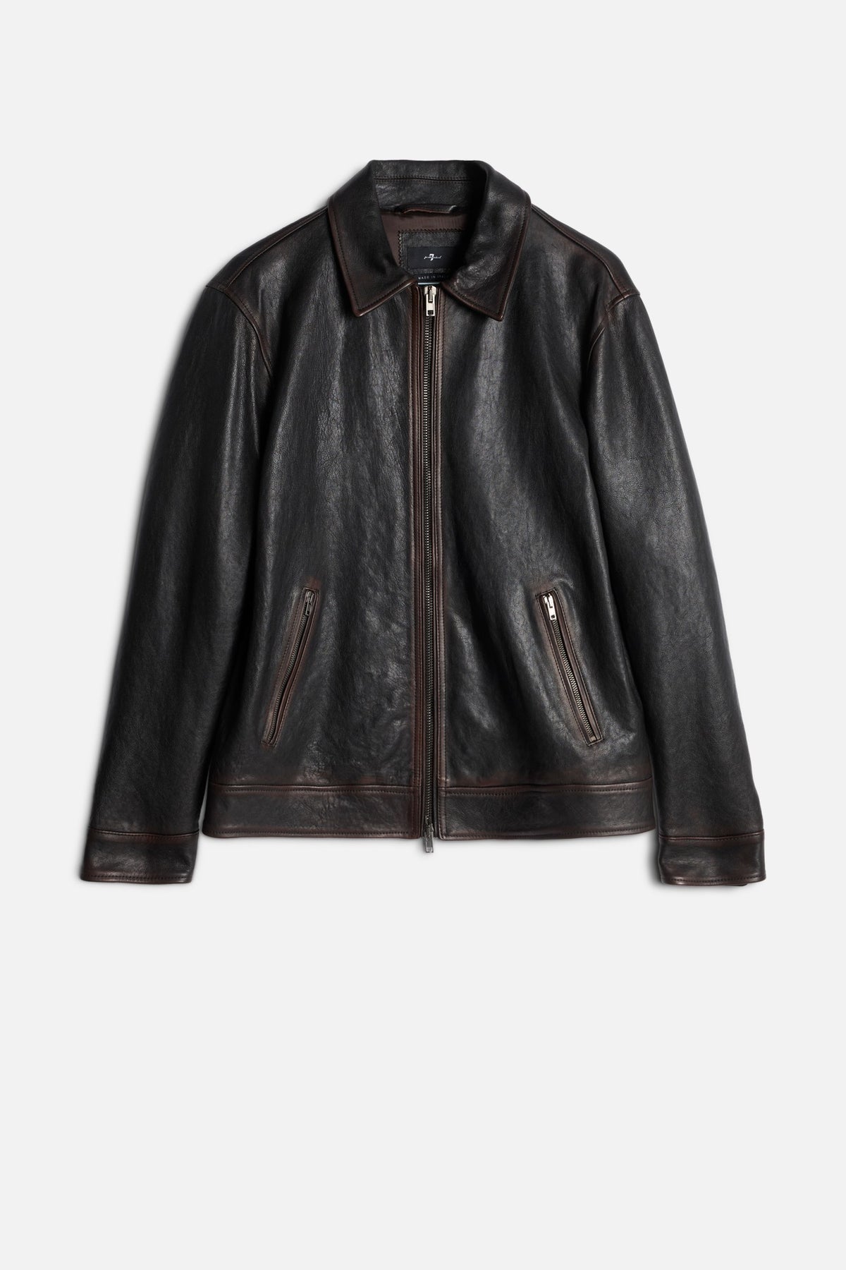 Leather Harrington Jacket in Vintage Leather | 7 For All Mankind