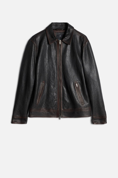 Leather Harrington Jacket in Vintage Leather