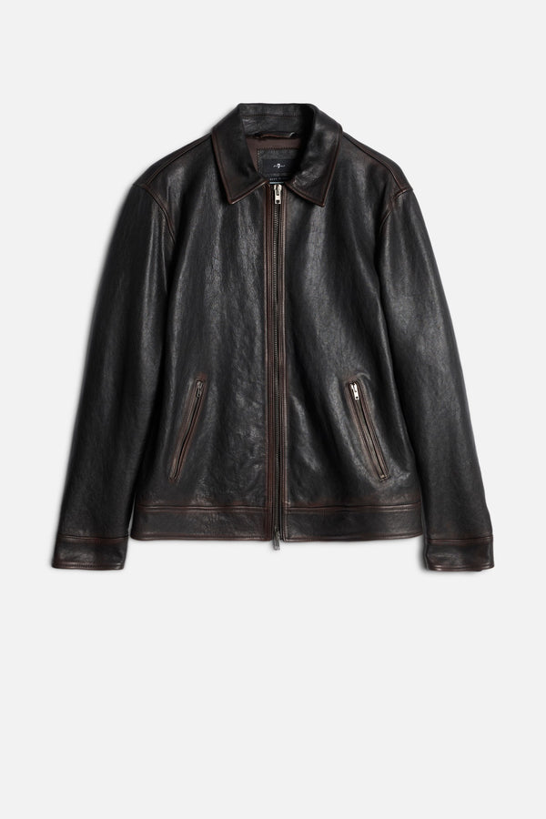 HARRINGTON JACKET in Leather