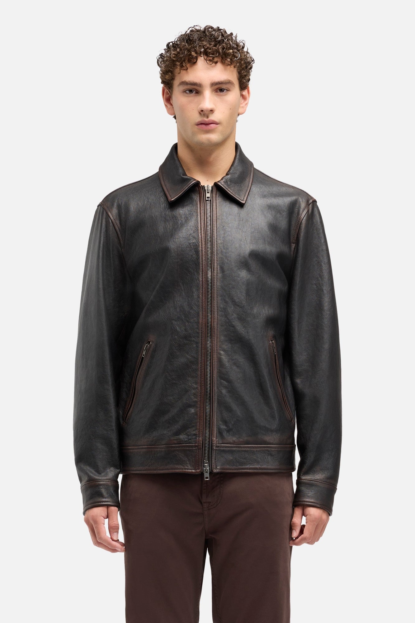 Leather Harrington Jacket in Vintage Leather | 7 For All Mankind