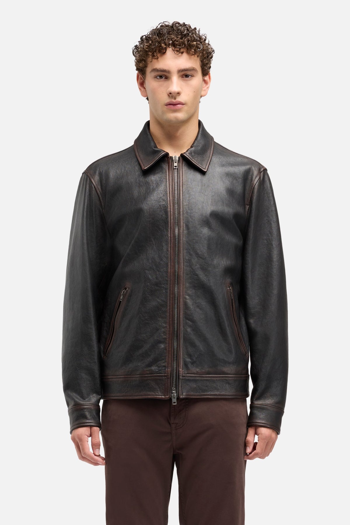 Leather Harrington Jacket in Vintage Leather | 7 For All Mankind
