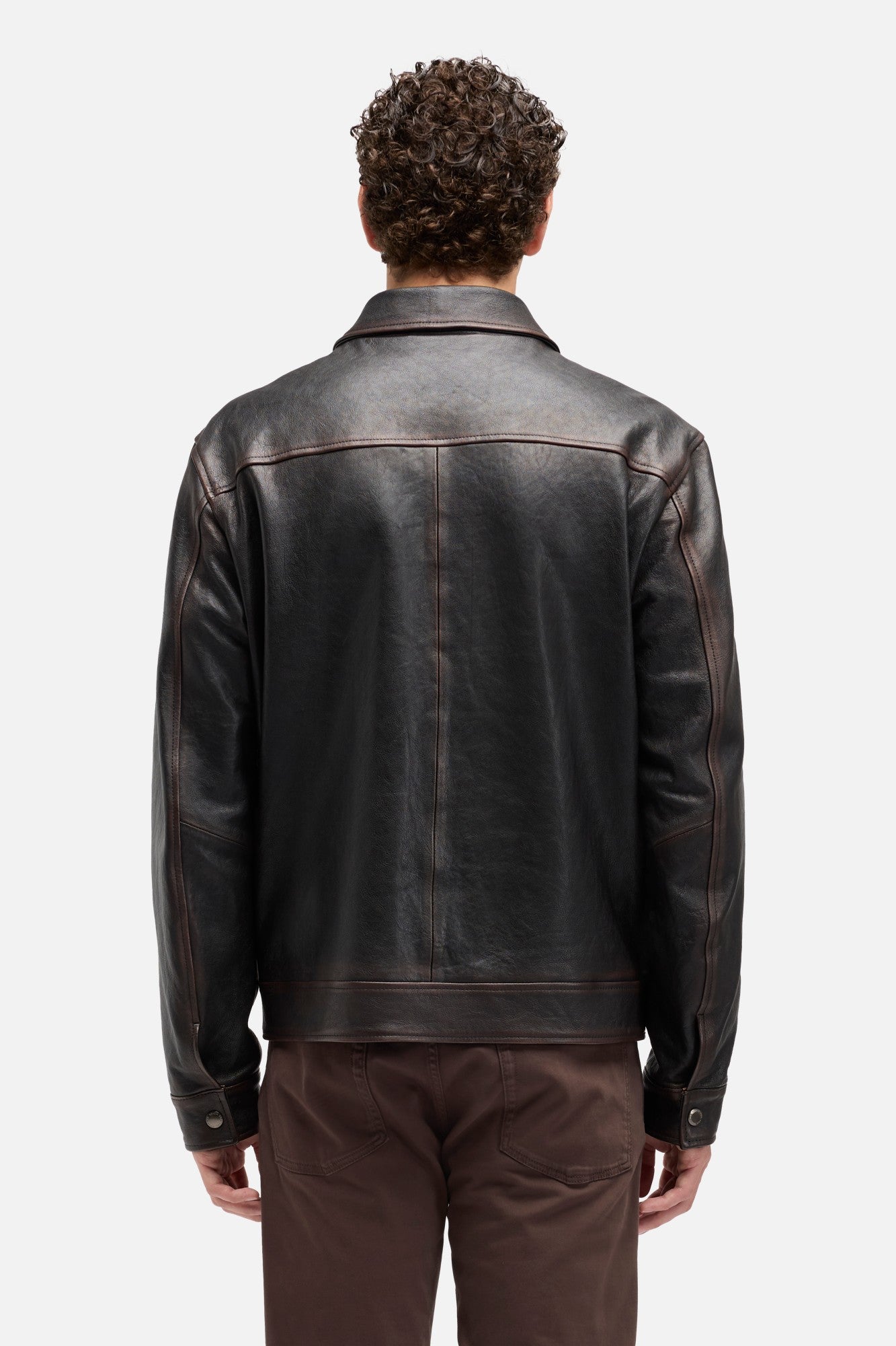 Leather Harrington Jacket in Vintage Leather | 7 For All Mankind