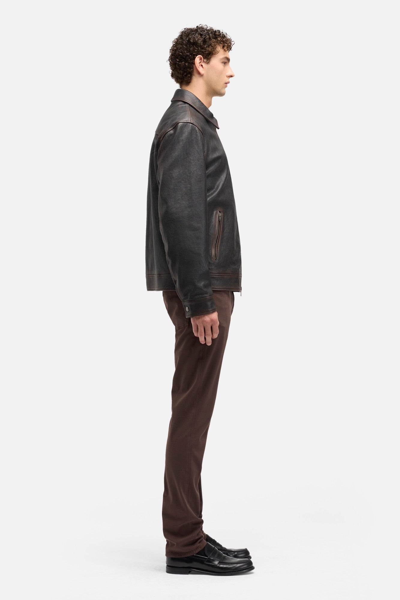 Leather Harrington Jacket in Vintage Leather | 7 For All Mankind