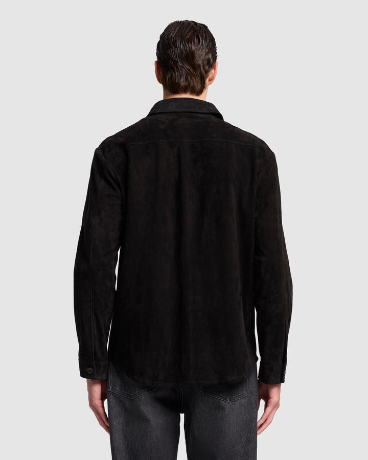 Suede Overshirt in Black