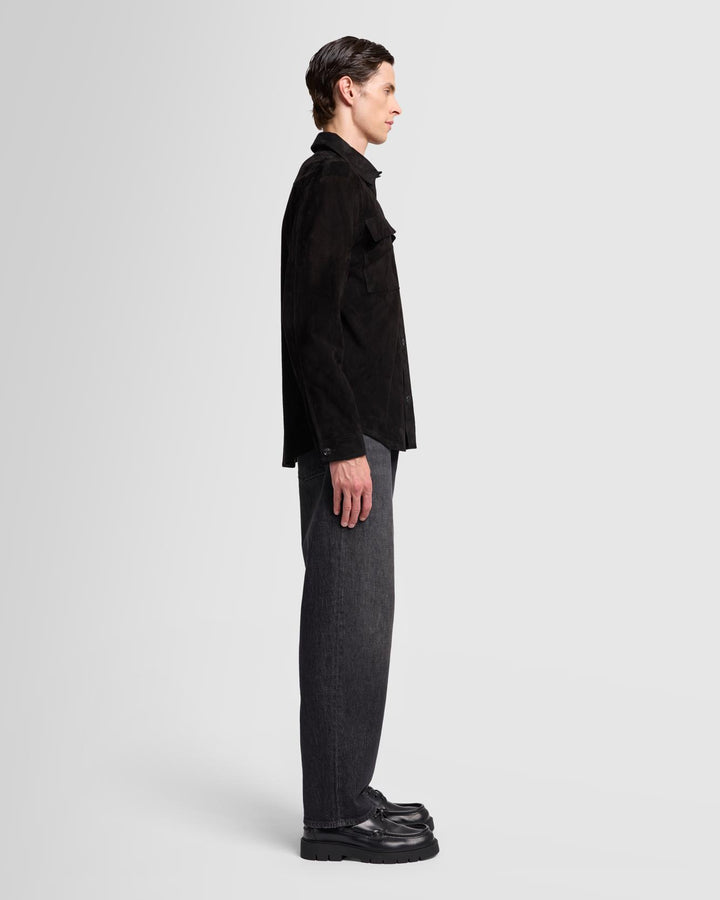 Suede Overshirt in Black