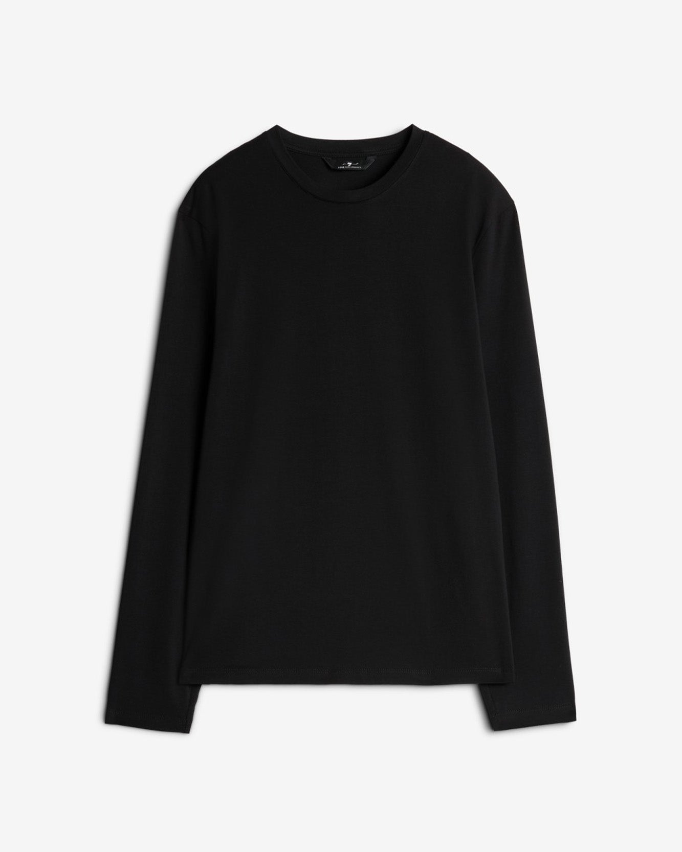 Luxe Performance Long Sleeve Tee in Black | 7 For All Mankind