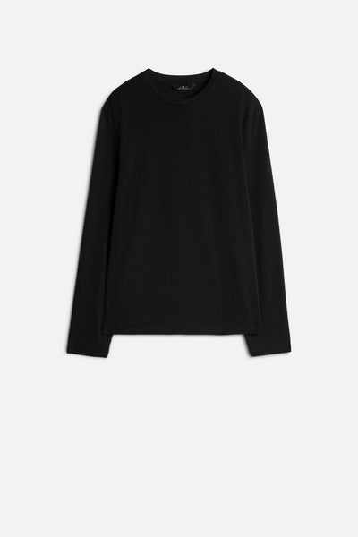 Luxe Performance Long Sleeve Tee in Black