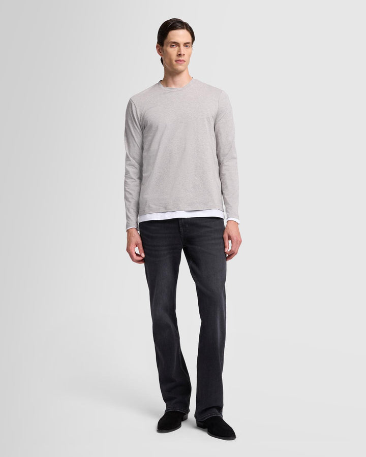 Luxe Performance Long Sleeve Tee in Grey Melange