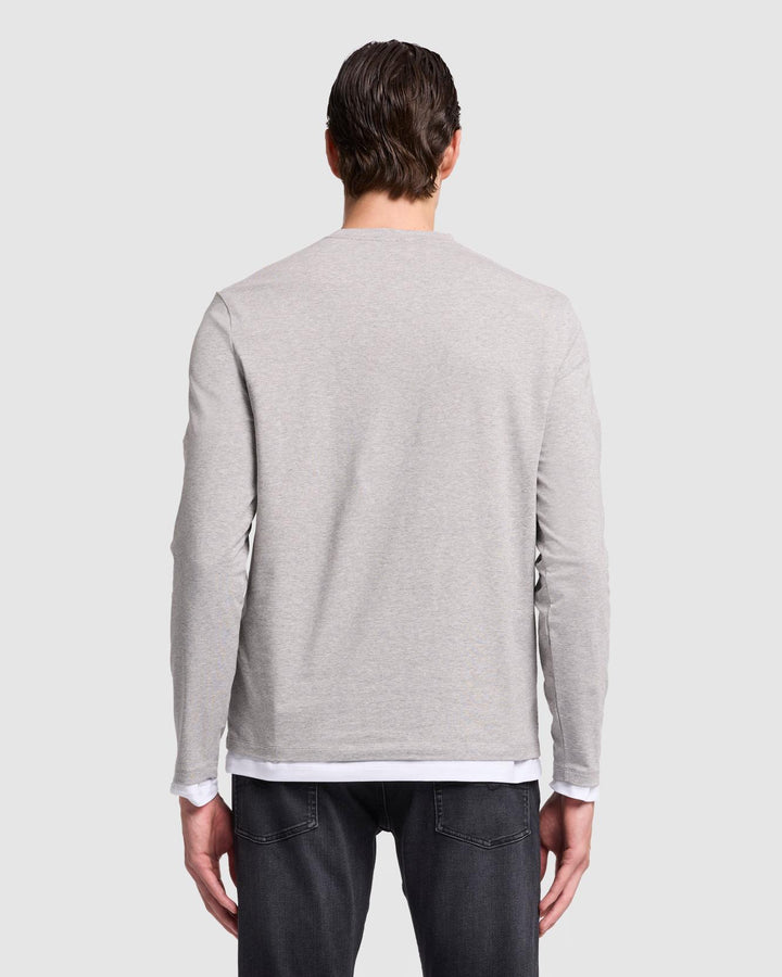 Luxe Performance Long Sleeve Tee in Grey Melange
