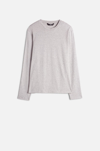 Luxe Performance Long Sleeve Tee in Grey Melange