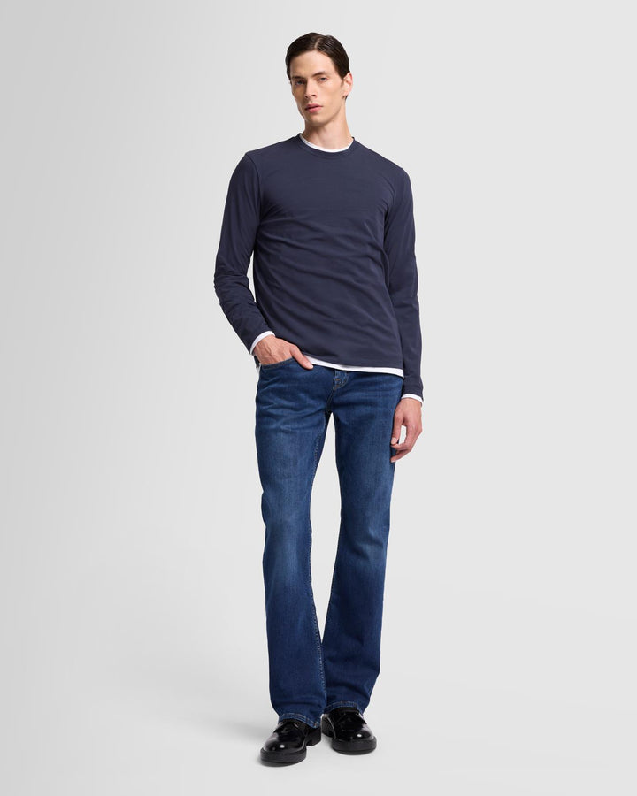 Luxe Performance Long Sleeve Tee in Navy