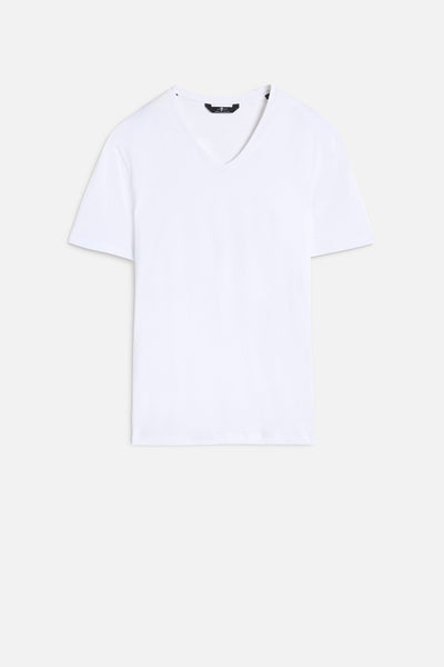 Luxe Performance V-Neck Tee in White