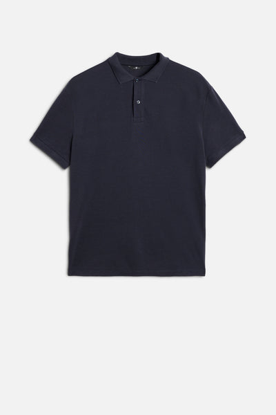 SHORT SLEEVE POLO in Lyocell Navy