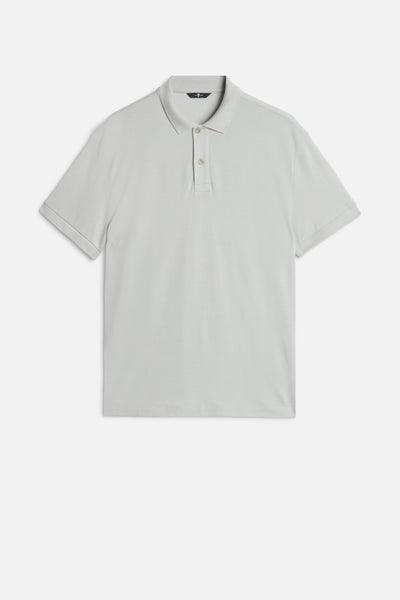 SHORT SLEEVE POLO in Lyocell Dusty Blue