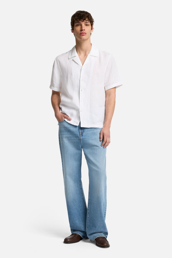 Linen Camp Shirt in White