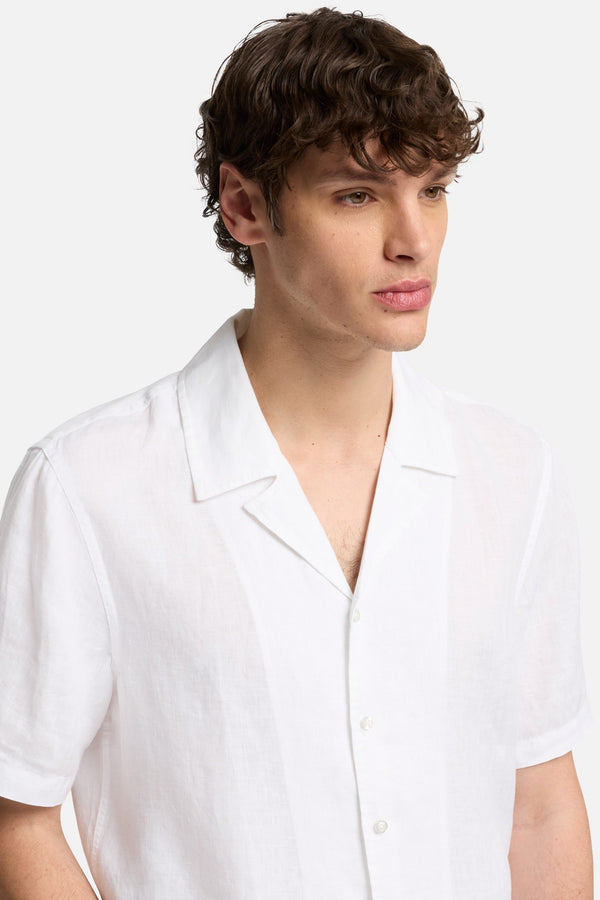Linen Camp Shirt in White