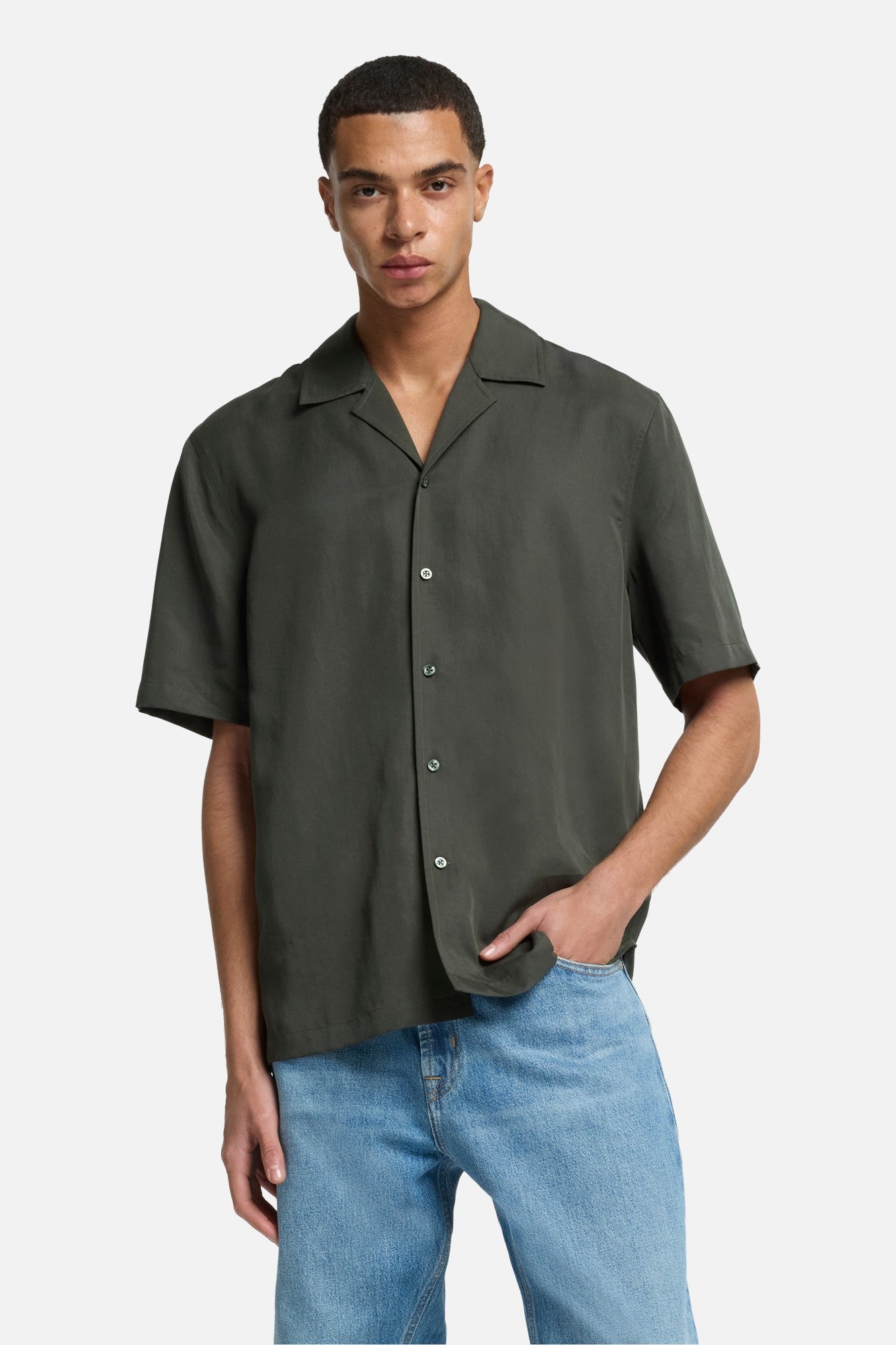 Lyocell Camp Shirt in Forest