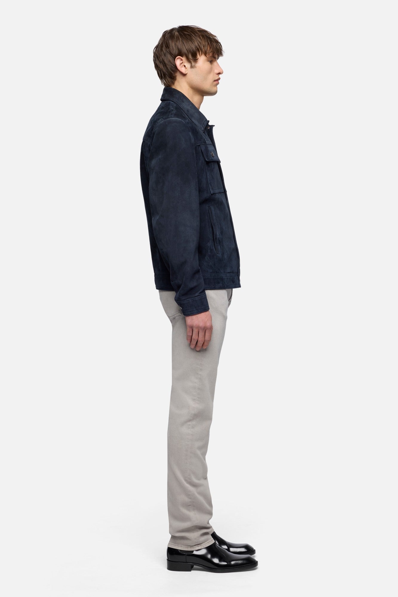 MODERN TRUCKER JACKET in Suede Midnight | 7 For All Mankind