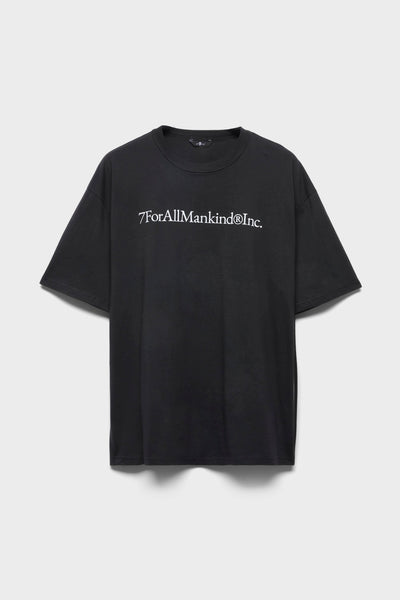 CREWNECK SHORT SLEEVE TEE in Cotton Black Logo 1