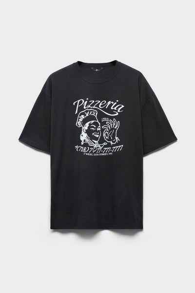CREWNECK SHORT SLEEVE TEE in Cotton Black Logo 2