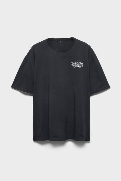 CREWNECK SHORT SLEEVE TEE in Cotton Black Logo 3