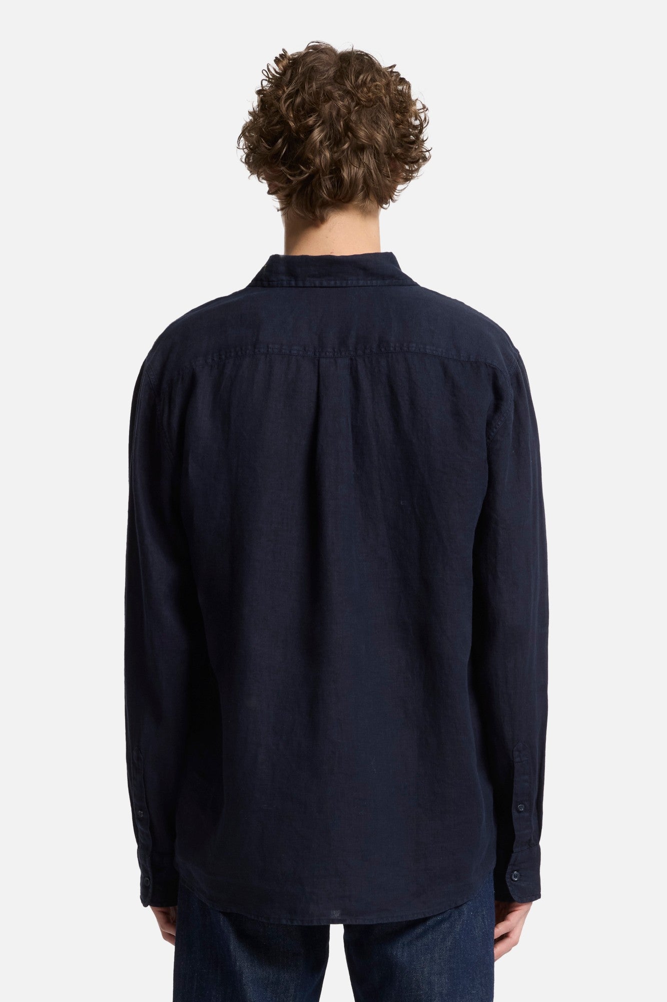 Classic Linen Button Up Shirt in Navy | 7 For All Mankind
