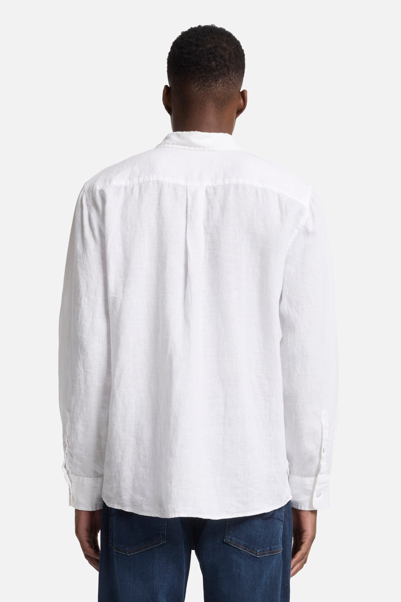 Classic Linen Button Up Shirt in White | 7 For All Mankind