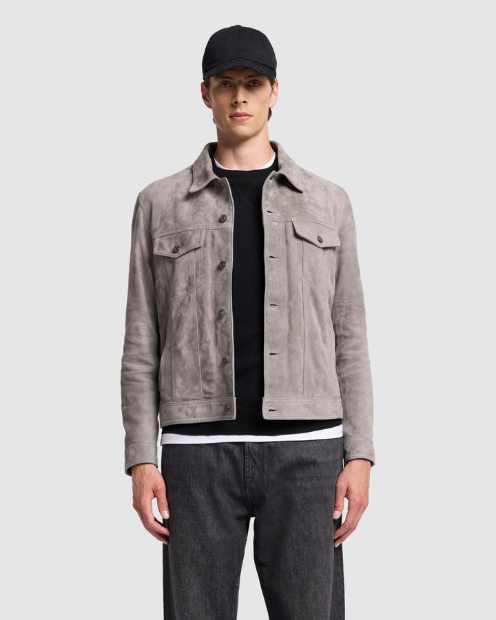 Grey trucker jacket hotsell