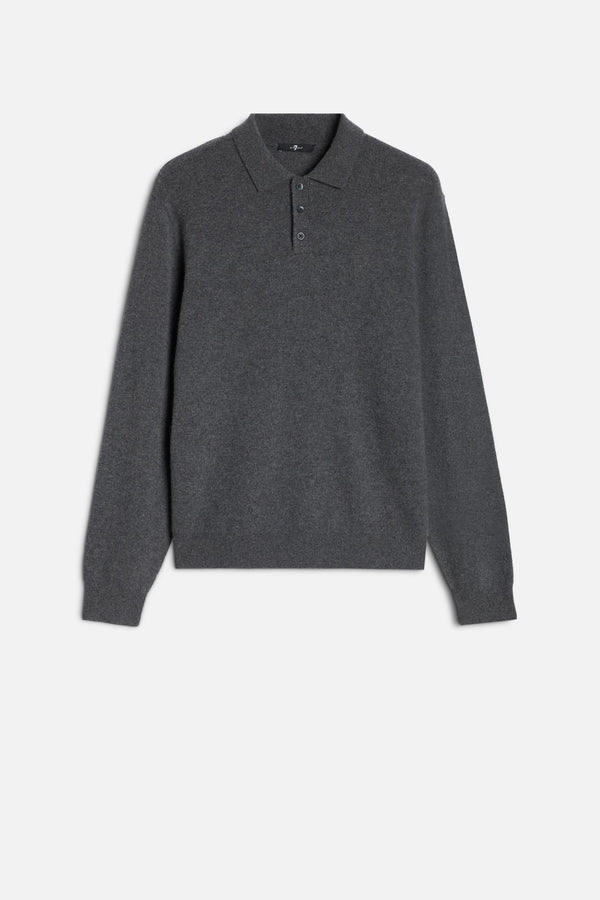 Cashmere Polo Sweater In Korat| 7 For All Mankind