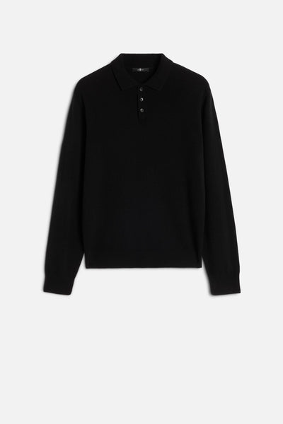 Cashmere Polo Sweater In Coal