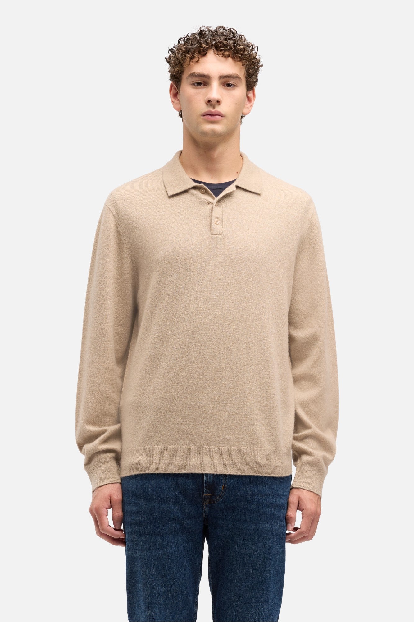 Cashmere Polo Sweater In Umber| 7 For All Mankind