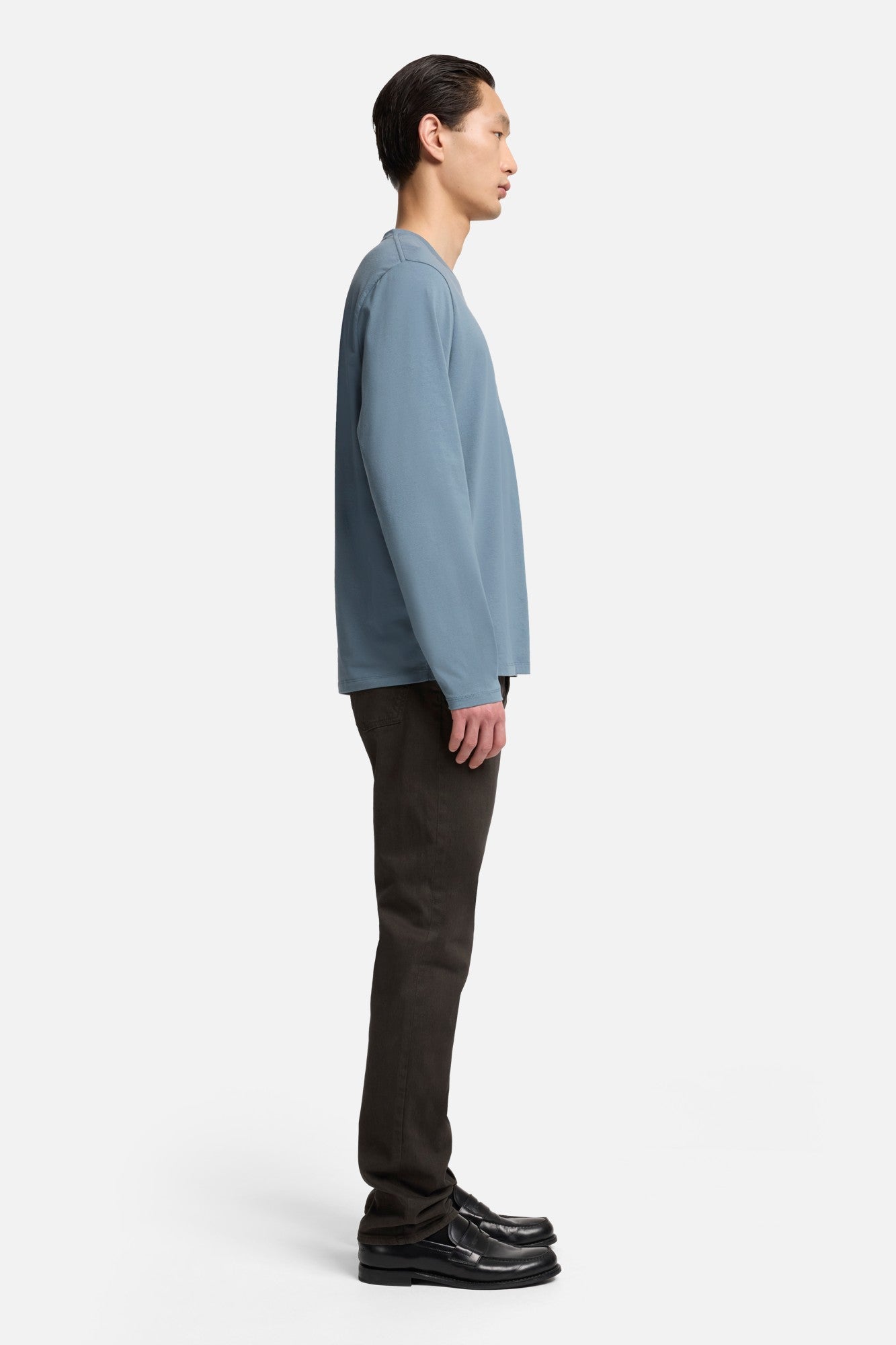 Luxe Performance Long Sleeve Tee in Titan| 7 For All Mankind