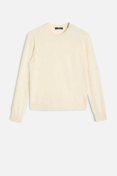 Cashmere Crewneck Sweater in Ice White