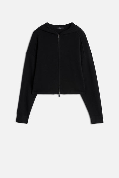Cashmere Zipper Hoodie in Coal
