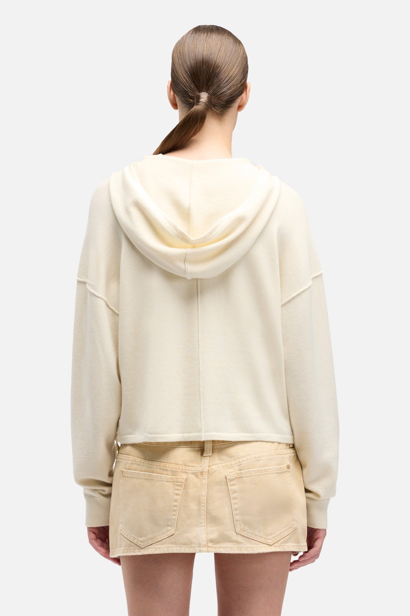 Cashmere Zipper Hoodie in Ice White | 7 For All Mankind