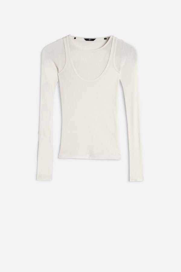 DOUBLE LAYER LONG SLEEVE TOP in Jersey