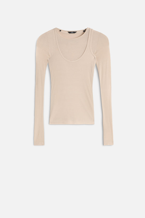 DOUBLE LAYER LONG SLEEVE TOP in Jersey